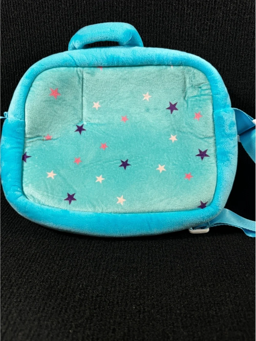 Plush Unicorn Rainbow Crossbody Shoulder Bag Kids Blue Soft Zip Purse EUC Cute